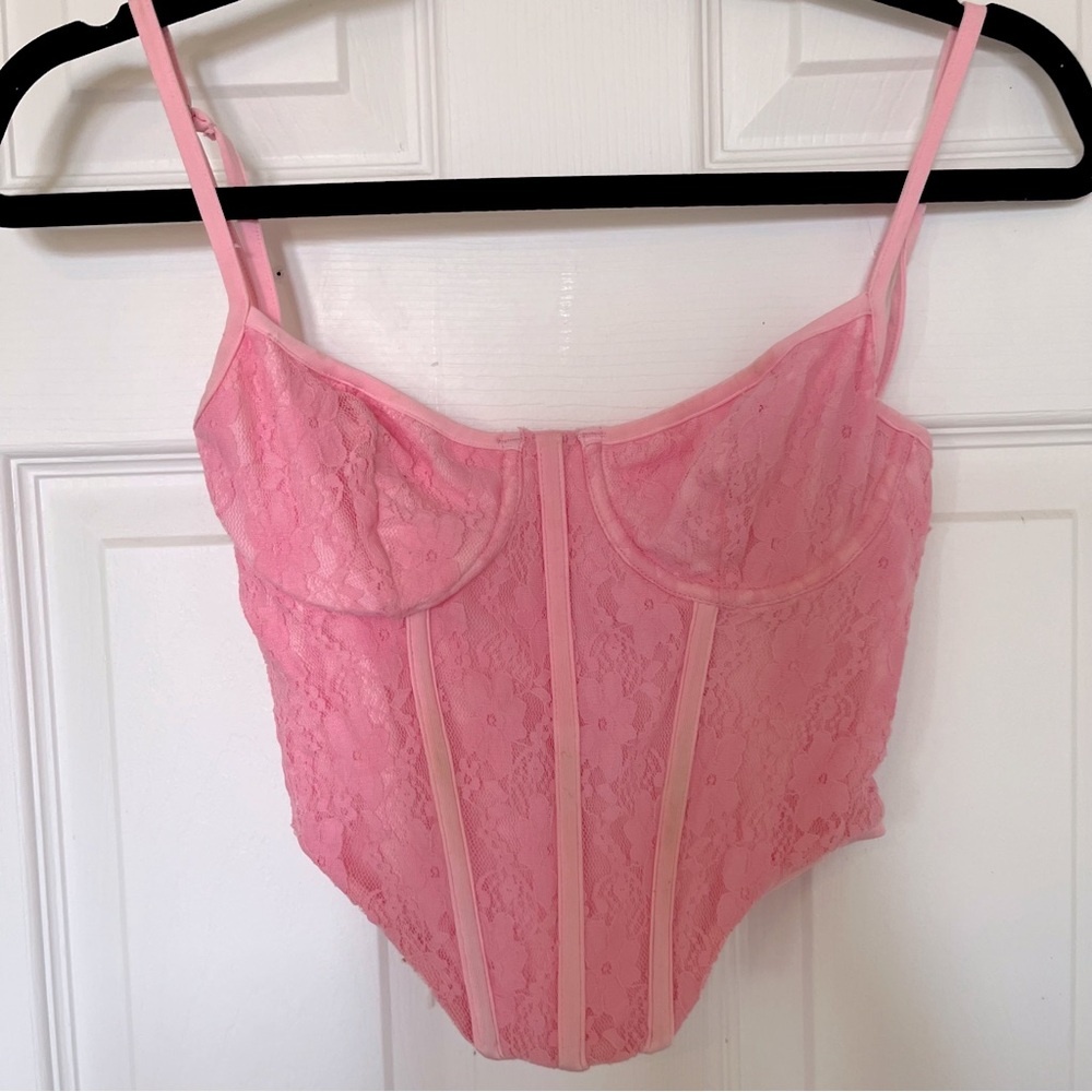 Pink lace corset top Tic Toc worn once